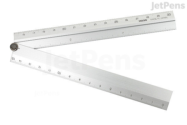 Midori Aluminum Multi Ruler - 30 cm - Silver