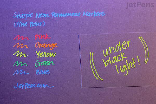 Sharpie Fine Neon Permanent Markers, Assorted Colors - 5/Set 