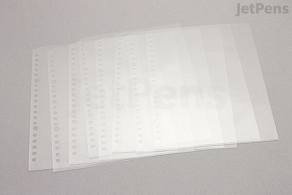 Kokuyo Loose Leaf Medium Paper Clear Pocket, A5, 20 Holes, 8 Sheets (no-891n)