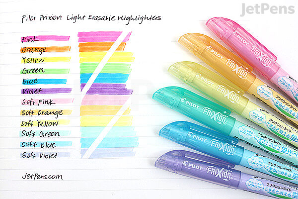 Pilot Frixion Light Pastel Collection Erasable Highlighters, Chisel Tip,  Assorted Color Inks, 10-Pack