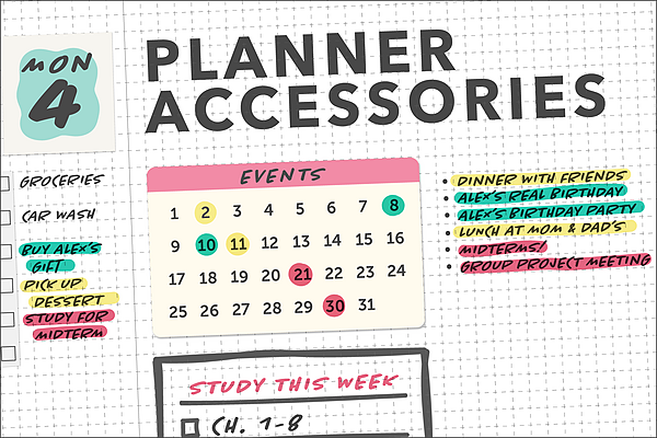 Pen+Gear Llama Accessory Kit 32 Pieces Decorate Binder Planner