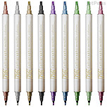 Kuretake ZIG Calligraphy Metallic Double-Sided Marker Pens Kuretake ZIG Calligraphy Metallic Double-Sided Marker Pens