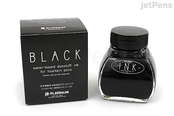  Platinum Fountain Pen Bottle Ink 60cc Black INK-1200#1 :  Office Products