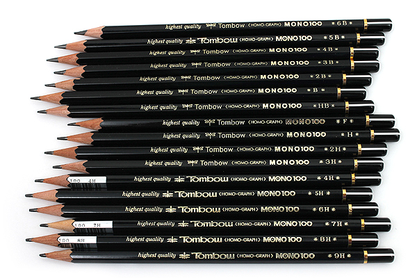 Tombow Mono 100 Pencil - Bundle of 17 Lead Grades - JetPens.com