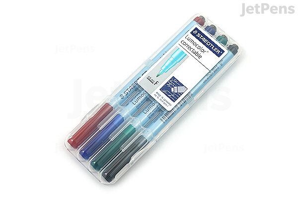 Staedtler 305F WP4 Lumocolor Correctable Transparency Pen F Pack of 4