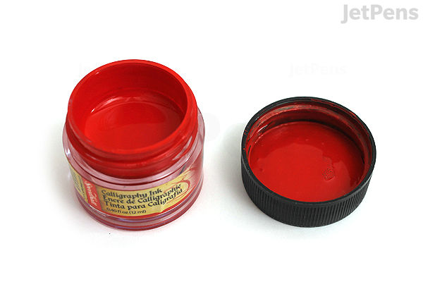 Red Speed Ink Speedball Scarlet Red Calligraphy Ink - Pigmented Acrylic - 0.4 oz ...
