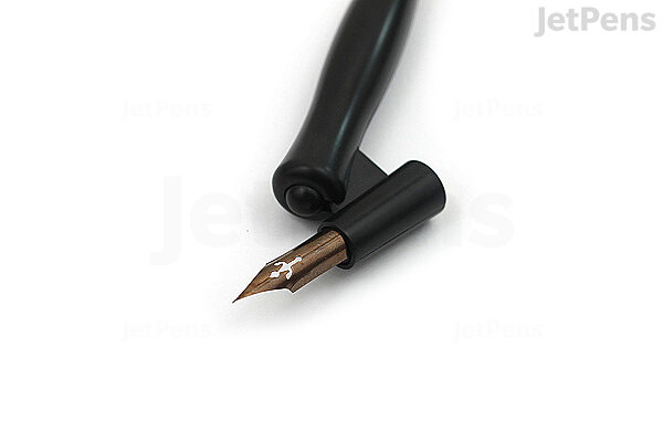 Calligraphy Pen Nib Holder, English Oblique Calligraphy Dip Pen Comic Dip  Speedball Plastic Pen Nib Holder with Removable Metal Flange Black