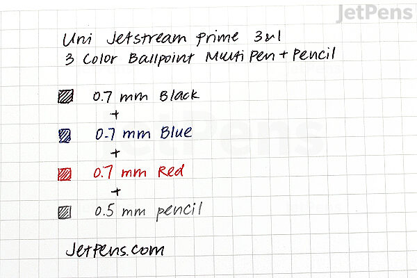 Uni Jetstream Prime 3 1 3 Color 0 7 Mm Ballpoint Multi Pen 0 5 Mm Pencil Black Body Jetpens