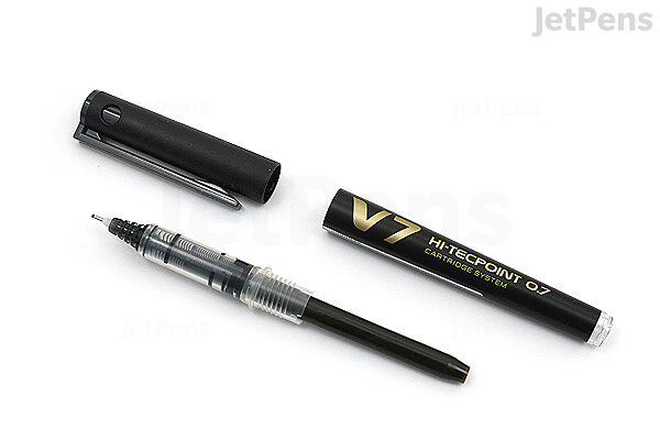  Pilot V5 Hi-Tecpoint Cartridge System Rollerball Pen - Fine  Point - Black