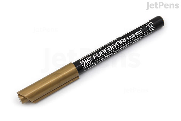 Kuretake ZIG Fudebiyori Metallic Brush Pen Gold JetPens