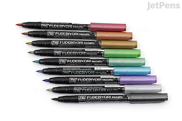 Zig Fudebiyori Metallic Brush Pens