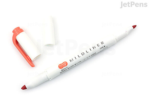 Zebra Mildliner Double-Ended Brush Pen Vermillion