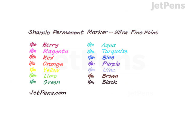 Ultra Fine Sharpie Permanent Markers Writing Sample