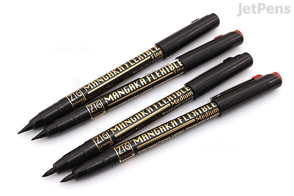 Kuretake ZIG Cartoonist Mangaka Flexible Pen Medium Black