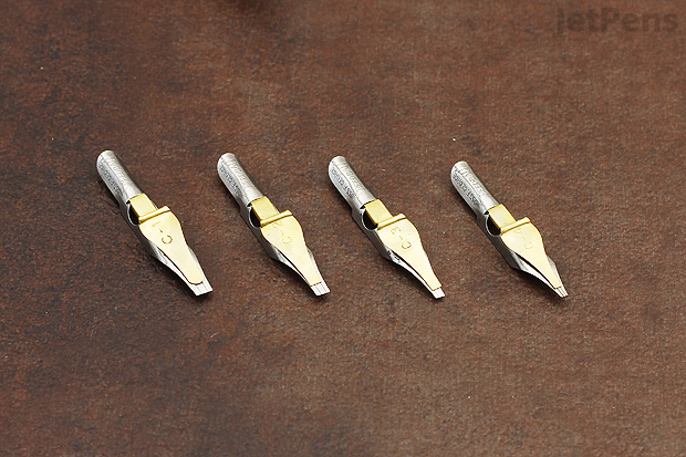 4 nib sizes of the Speedball C Series Nibs.