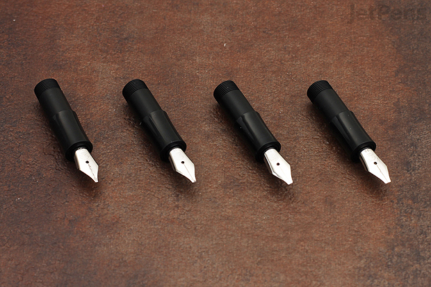 4 nib sizes of the Kaweco Calligraphy Sport Fountain Pen.