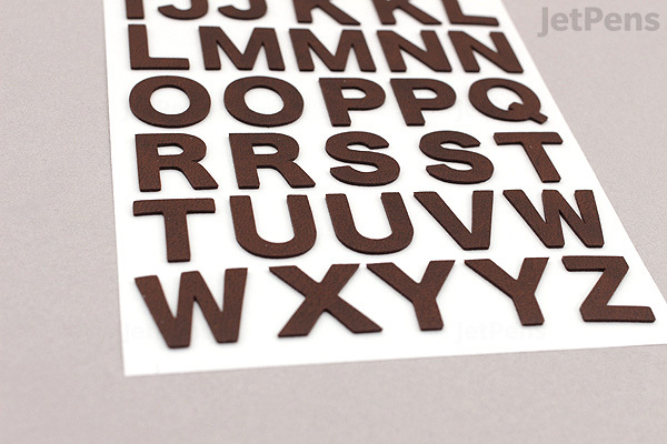 Pine Book Synthetic Leather Die-Cut Stickers - Alphabet - Brown ...