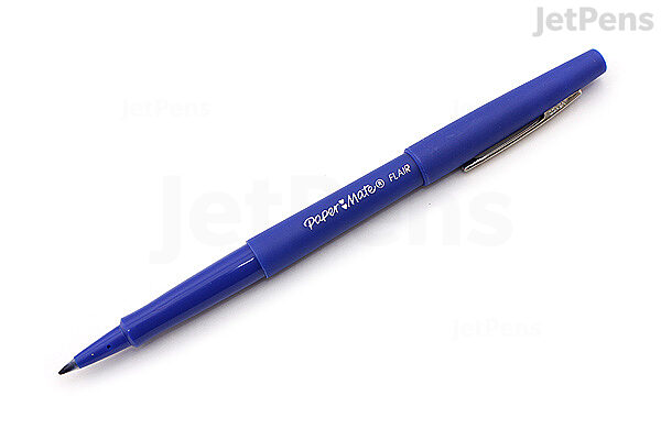 Paper Mate Flair Felt Tip Pen, Blue Ink, Medium Point, 8410152, Box of 12