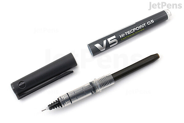  Pilot V5 Hi-Tecpoint Cartridge System Rollerball Pen - Fine  Point - Black