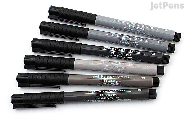 Faber-Castell Pitt Artist Pen Set - 6 Shades of Grey