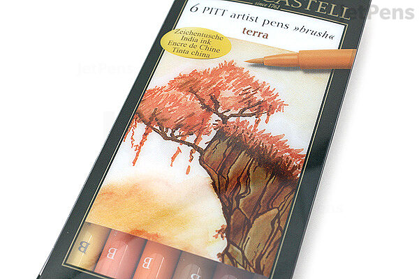 Faber-Castell Pitt Artist Brush Pen Set of 6 - Terra