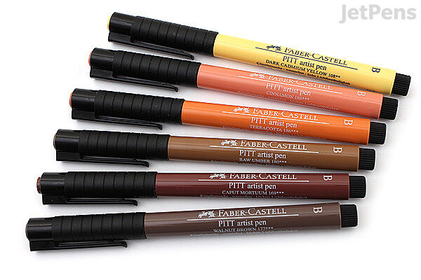 Faber-Castell PITT Artist Pen - B Brush - Terra - Set of 6