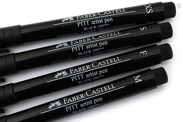 FaberCastell PITT Artist Pen India Ink Black Set of