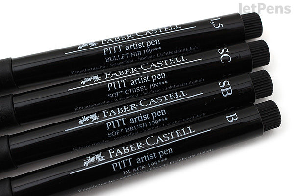 Faber-Castell Pitt Artist Pen Lot de 4 stylos à encre de Chine Noir Épaisseur de trait S Couleur 199 avec 4 stylos Artist Pen (M F S XS Faber-Castell Pitt Artist Pen Lot de 4 stylos à encre de Chine Noir Épaisseur de trait S Couleur 199 avec 4 stylos Artist Pen (M F S XS