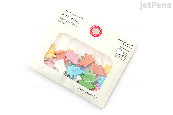 Japanese Midori Pastel Colored Paper Clips P-51 Made From Paper