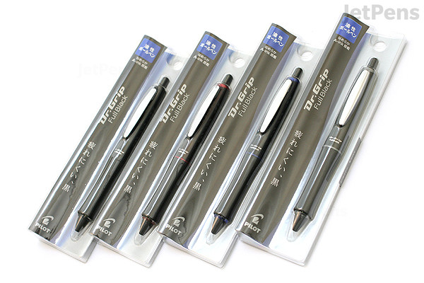 Pilot Dr. Grip Full Black Ballpoint Pen - 0.7 mm - Silver Accents - Black Ink - PILOT BDGFB-80F-S Pilot Dr. Grip Full Black Ballpoint Pen - 0.7 mm - Silver Accents - Black Ink - PILOT BDGFB-80F-S