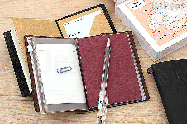 Toosunny 4 Pack Pen Loop Traveler Notebook Leather Pen Holder with Stainless Steel Clip