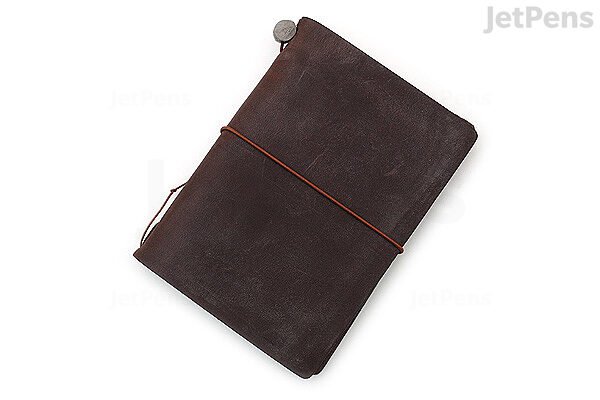 Retro Genuine Leather Book Cover Sleeve Protector with Pen Holder