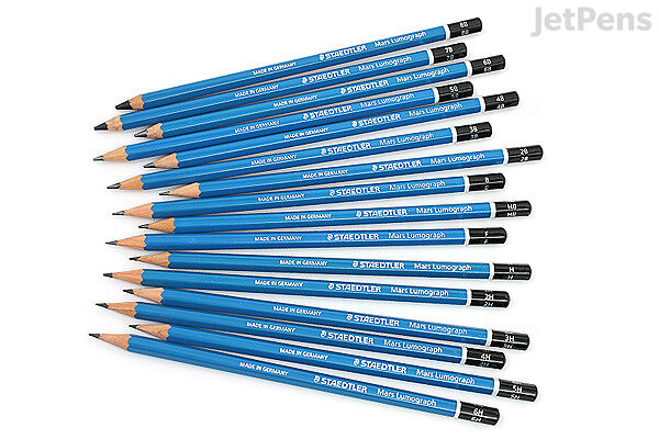  Staedtler Mars Lumograph Graphite Pencil - Bundle of 16 Lead  Grades