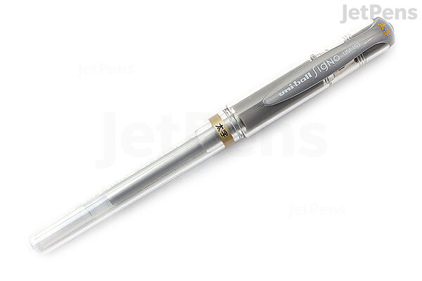 Uni Ball Silver Signo Pen Broad Metallic Gel Ink Rollerball Metal