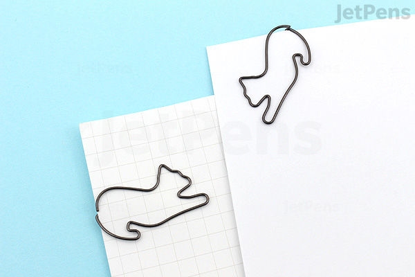 Cat Box Clips Midori D-Clips Paper Clips Mini Box - Cat - Stretching - Box of 12 ...