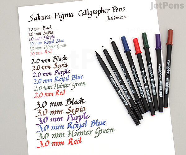 Calligraphy Marker, line 1,4+2,5+3,6+4,8 mm, black, 4 pc/ 1 pack