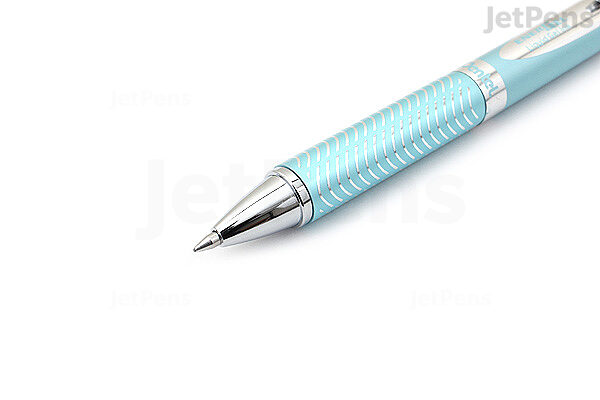 Pentel EnerGel Alloy RT Gel Pen Retractable Medium 0.7 mm Black Ink Aquamarine Barrel