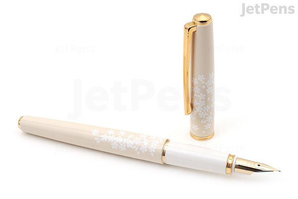 Pilot Lady White Fountain Pen - Sakura Cherry Blossom - Fine | JetPens