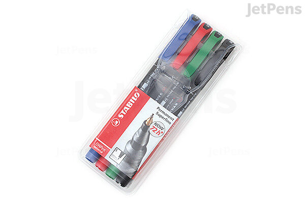 STABILO OH Pen Permanent Set, Super Fine, 8-Color 