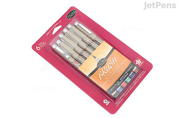 GENUINE - 9x Sakura Pigma BRUSH Pens Made in Japan 9 Colors Set Gift Brush  Tip