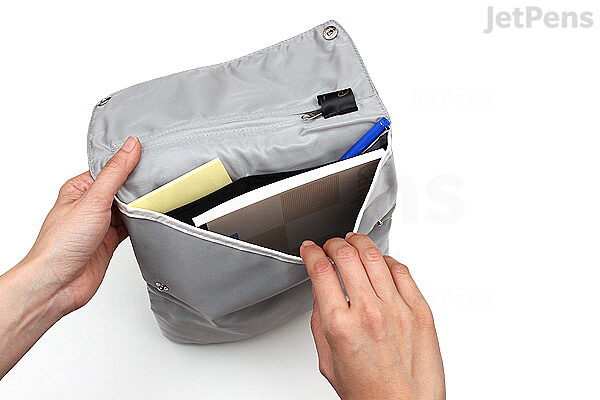 Kokuyo Bizrack Bag in Bag - 2 Way Pouch - A5 - Silver Gray | JetPens