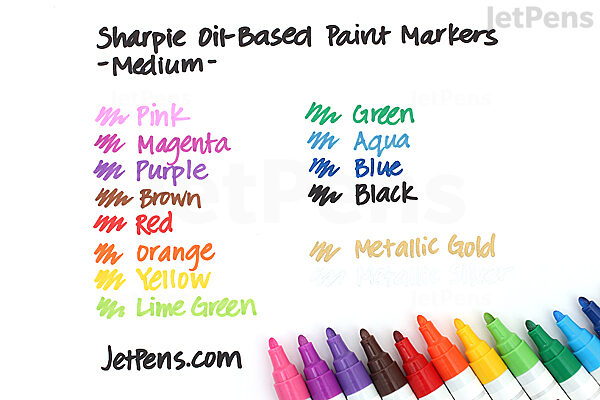 Sharpie Oil-Based Paint Marker, Medium Point, White Ink, Pack of 6