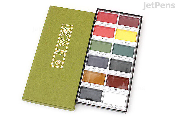 Kuretake Gansai Tambi watercolor - first impressions and color chart 