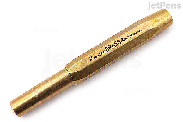Kaweco BRASS SPORT Fountain Pen I Exclusive Brass Fountain Pen for Ink  Cartridges Including Retro Metal Box I Fountain Pen 13 cm I Nib: F (Fine) :  Office Products 