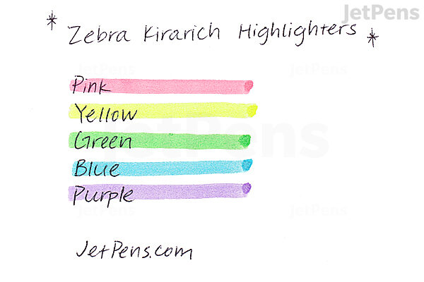 Zebra Kirarich Glitter Highlighter - 5 Color Set