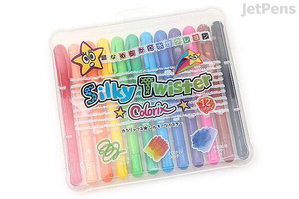 Yamato Colorix Silky Twister Water-Based Crayons - Fine - 12 Color Set