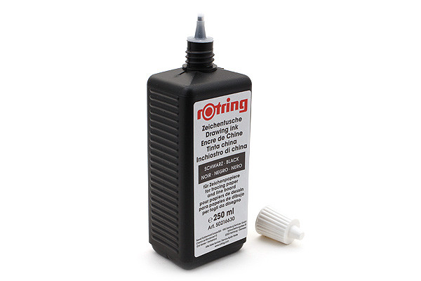 Rotring Black Drawing Ink - 250 ml Bottle - JetPens.com