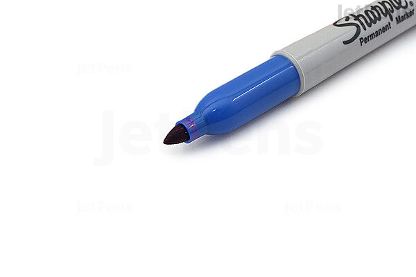 Sharpie® Twin-Tip Permanent Marker, Extra-Fine/Fine Bullet Tips, Blue,  Dozen