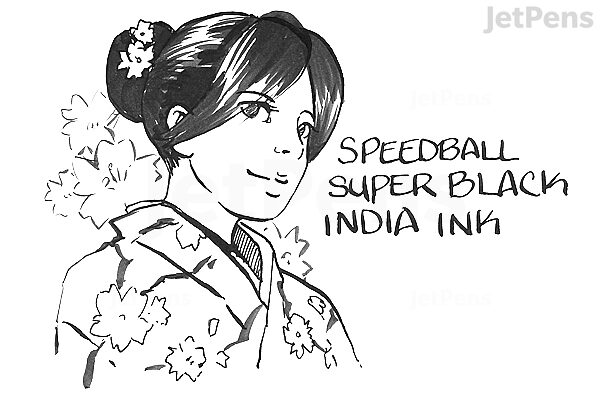 Vintage Box Hunt Speedball Ink Bottle Super Black India Ink 3338