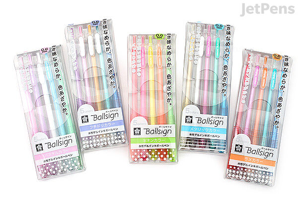 Pen Review: Sakura Ballsign Knock Gel Pen (0.6 mm 5-Color Metallic Set) -  The Well-Appointed Desk